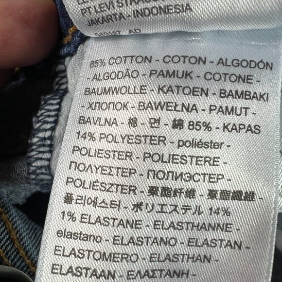 Levi's Jeans Women 24x25* Ribcage High Rise Straight Crop Dark Blue Denim Tag 25 - Picture 9 of 16